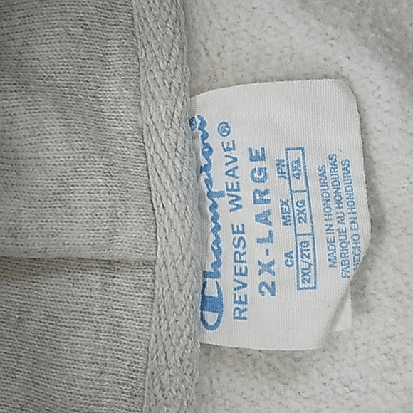 VTG 90S CHAMPION PATCHED REVERSE WEAVE LARGE SPELLOUT  HOODIE MENS 2XL - Picture 8 of 9